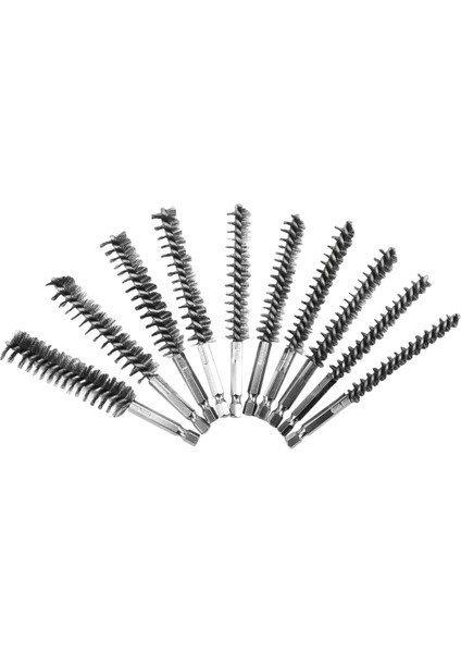 Farklı Boyutlarda 10 Adet Paslanmaz Çelik Delik Fırçası 1/4 Inç Hex Shank, Matkap Seti Için Tel Fırça Eki (Yurt Dışından)