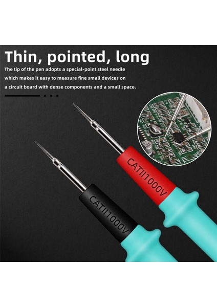 2x Multimetre Testi Silikon Hattı 1000 V 20A Iğne Ucu Probu Test Cihazı Multimetre Kablosu (Yurt Dışından)
