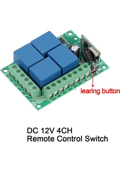 2x Dc 12 V 4ch 4 Ch Kablosuz Rf Uzaktan Kumanda Işık Anahtarı Radyo Alıcı Modülü + Verici Garaj Kapıları/lamba (Yurt Dışından)