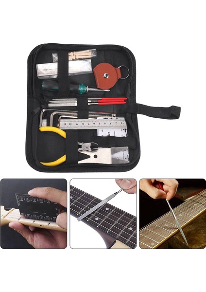 26 Adet Gitar Tamir Bakım Aracı Seti, Gitar Bakım Temizleme Aracı Kiti Gitar Ukulele Bas Mandolin Banjo (Yurt Dışından)