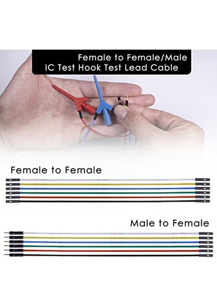 Test Ucu Seti, Mantık Analizörü Elektrik Testi Için Est Kanca Klipsleri Silikon Jumper Telleri Kablosu (Yurt Dışından)