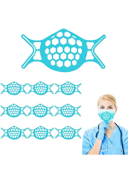 10 Adet 3D Maske Braketleri Maskeler Için Yüz Braketi, Daha Fazla Solunum Alanı Için Yüz Maskesi Braketi Iç Destek Çerçevesi - Mavi (Yurt Dışından) fiyatları