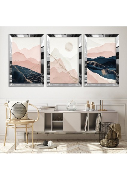 Kolaj Çizim Gold Pleksi Kenar Mdf Tablo