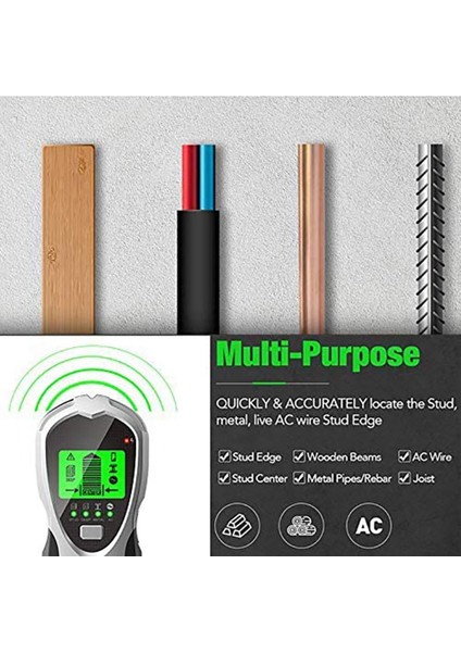 Saplama Bulucu Duvar Tarayıcı 4'ü 1 Arada Elektronik Saplama Sensörü Bulucu Ahşap Kiriş Kiriş Bulucu Duvar Dedektörü Kenar Merkezi (Yurt Dışından)