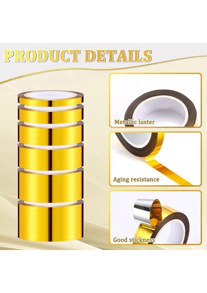 Dıy Bant Metal ve Kağıt Ayna Bant Ambalaj Bandı El Sanatları Kendinden Yapışkanlı Polyester Film Bant 35M (Yurt Dışından)