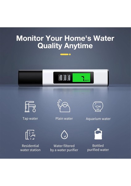 Tds Metre Dijital Su Test Cihazı - 4'ü 1 Arada Hızlı ve Doğru Tds Sıcaklığı (°c, °f) ve Ec Metre, Su Kalitesi Test Cihazı (Yurt Dışından)