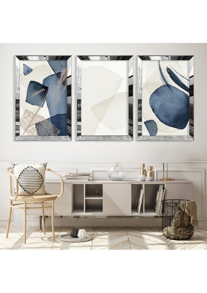 Kolaj Çizim Gümüş Pleksi Kenar Mdf Tablo
