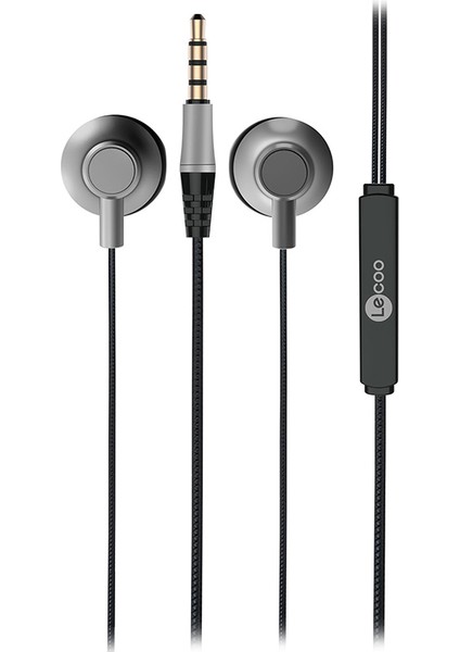 Lenovo Lecoo EH101 3.5mm Jacklı Gümüş Tasarımlı Siyah Kablolu Kulak Içi Mikrofonlu Kulaklık (4835)