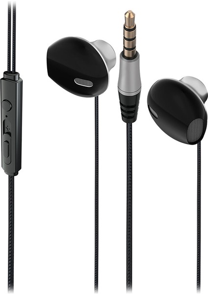 Lenovo Lecoo EH101 3.5mm Jacklı Gümüş Tasarımlı Siyah Kablolu Kulak Içi Mikrofonlu Kulaklık (4835)