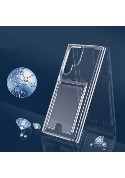 Samsung Galaxy S21 Plus Kılıf Ultra Koruma Sağlayan Şeffaf Kart Girişli Cardex Premium Kapak