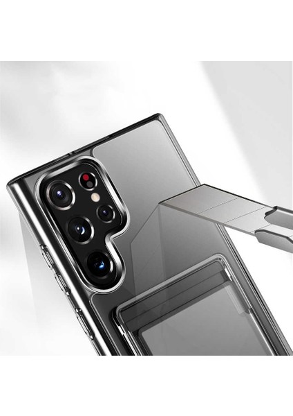 Samsung Galaxy S21 Plus Kılıf Ultra Koruma Sağlayan Şeffaf Kart Girişli Cardex Premium Kapak