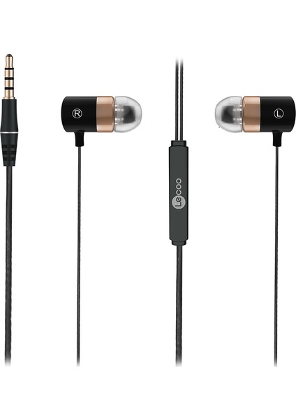 Lecoo EH103 3.5mm Jacklı Kablolu Kulak Içi Mikrofonlu Siyah Kulaklık (4835)