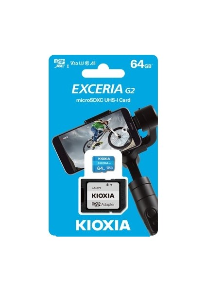 Exceria Gx 64 GB Microsdxc Hafıza Kartı - Uhs-I V30 U3 A1 + Sd Adaptör, 4K Video Çekim Desteği