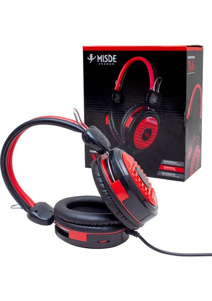 Magıcvoıce X6 Misde 3.5mm Aux Girişli Kulaküstü Stereo Mikrofonlu Oyuncu Kulaklık (4835)