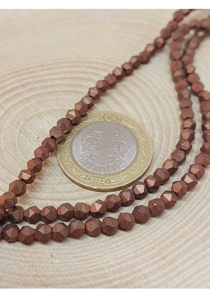 Hematit Taşı Hegzagonal Kesim Dizi 4mm (54644)