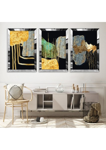 Kolaj Çizim Gümüş Pleksi Kenar Mdf Tablo