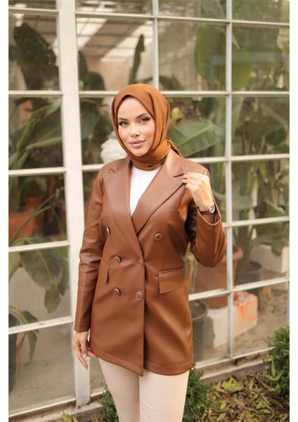Kruvaze Yandan Cepli Deri Ceket - 71228.003 - Siyah