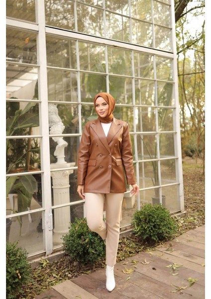 Kruvaze Yandan Cepli Deri Ceket - 71228.003 - Siyah
