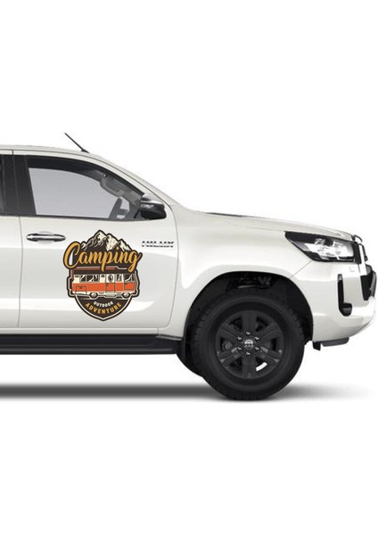 Kamp Camping Adventure Doğa Outdoor Sticker Araba Oto Motosiklet Karavan Stickeretiket 01789 modelleri