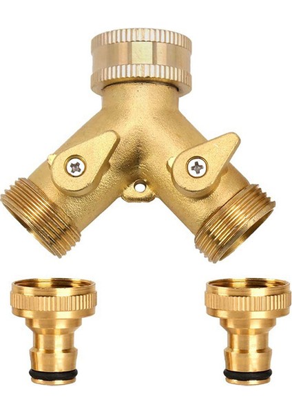 2x 3/4 Inç 2 Yollu Hortum Ayırıcı Pirinç Y Vana Bahçe Musluk Bağlantısı 2x3/4 Inç Pirinç Su Musluğu Dış Musluk Kiti (Yurt Dışından) fırsatları