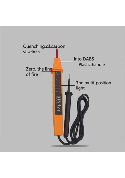 8 In 1 Test Cihazı Gerilim Ac Dc 6-380 V Oto Elektrik Kalem Dedektörü Elektrikçi Test Gerilimi Aracı Için LED Işık ile (Yurt Dışından)