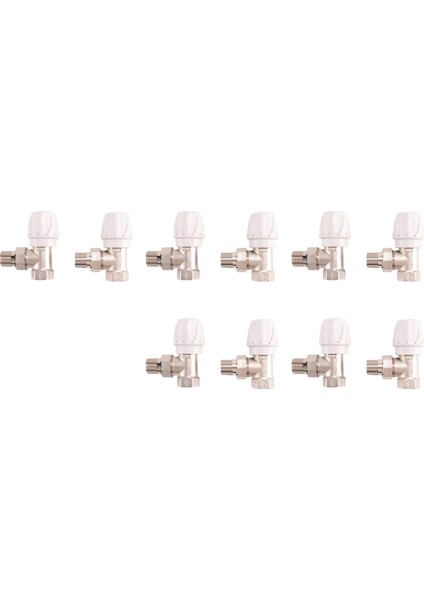 Termostatik Radyatör Vanası 10 Adet 15MM x 1/2 Inç Termostatik Açı Trv Termostatik Radyatör Vanası Ev Ofis Için (Yurt Dışından)