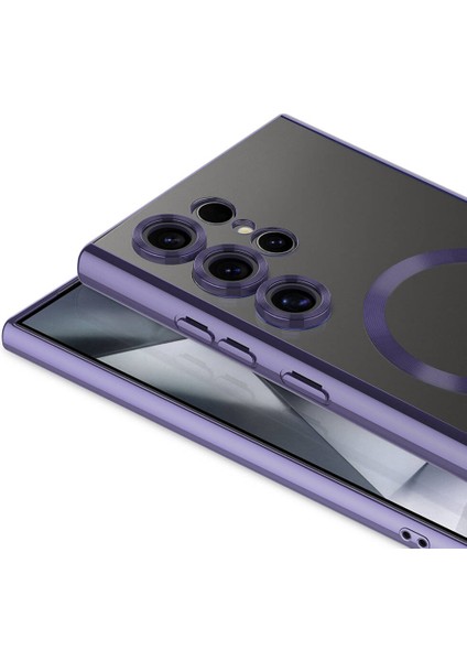 iPhone 11 Pro Max Kılıf Kamera Korumalı ve Magsafe Halkalı Shiny Premium Parlak Silikon Kapak