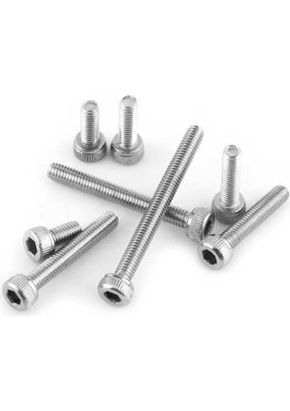 160 Altıgen Başlı Vidalar 304 Paslanmaz Çelik Metrik Dişli Iç Altıgen M3 x 6 8 10 12 16 20 25 30 mm (Yurt Dışından)