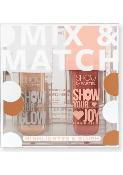 Mix & Match Glow Liquid Highlighter 72 & Joy Liquid Blush 53 Pastel