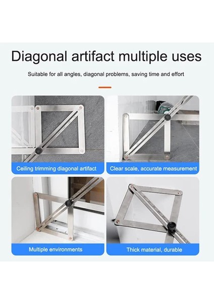 Köşe Açı Bulucu, Çok Fonksiyonlu Açı Ölçer, Ölçekli Açı Bulucu, Alüminyum Gönye Testere Eğim Ölçer (48CM) (Yurt Dışından) fırsatları
