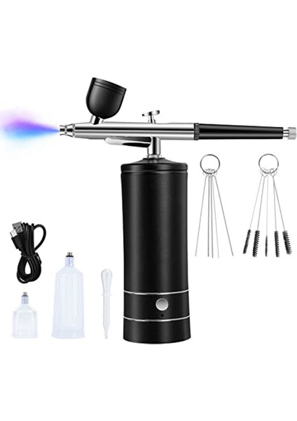 Airbrush Kiti Şarj Edilebilir Akülü Airbrush Kompresörü, 30PSI Yüksek Basınç, Taşınabilir El Airbrush Tabancası, Airbrush Seti (Yurt Dışından)