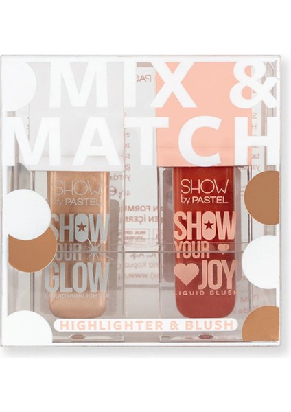 Mix & Match Glow Liquid Highlighter 72 & Joy Liquid Blush 57 Pastel