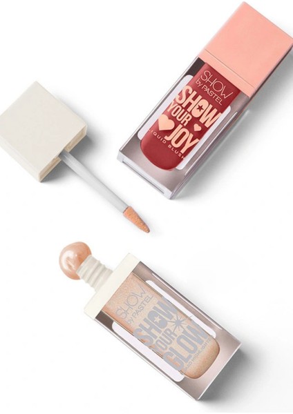 Mix & Match Glow Liquid Highlighter 72 & Joy Liquid Blush 57 Pastel