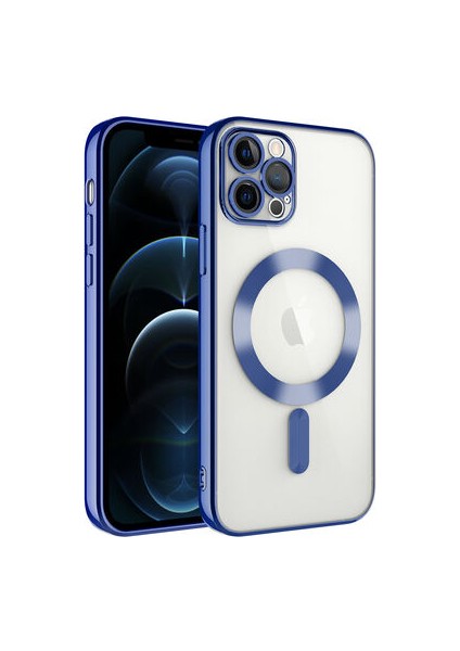 iPhone 11 Pro Kılıf Kamera Korumalı ve Magsafe Halkalı Shiny Premium Parlak Silikon Kapak