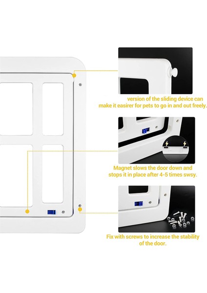 Pet Köpek Ekran Kapısı 13.4INÇX17.3INÇ Kapı Manyetik Kapaklı Kilitlenebilir Köpek Kapısı / Kapı, Pencere ve Sundurma - Beyaz (Yurt Dışından) fırsatları