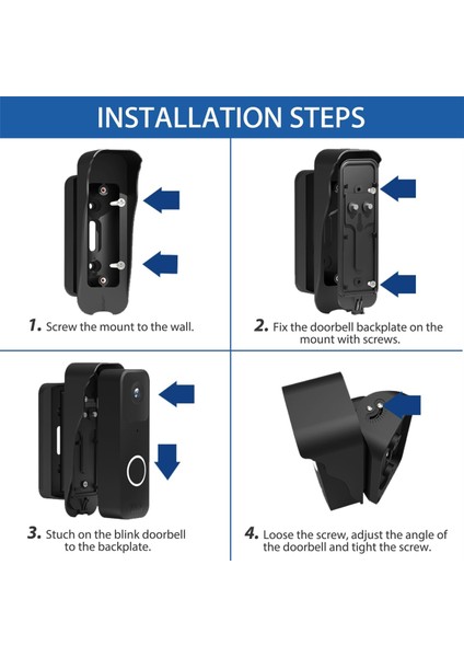 Kapı Zili Montaj Açısı Ayarlanabilir Montaj Kiti Yanıp Sönen Kapı Zili Kamera Açılı Montaj, Blink Video Kapı Zili Kamerası Için (Yurt Dışından) fırsatları