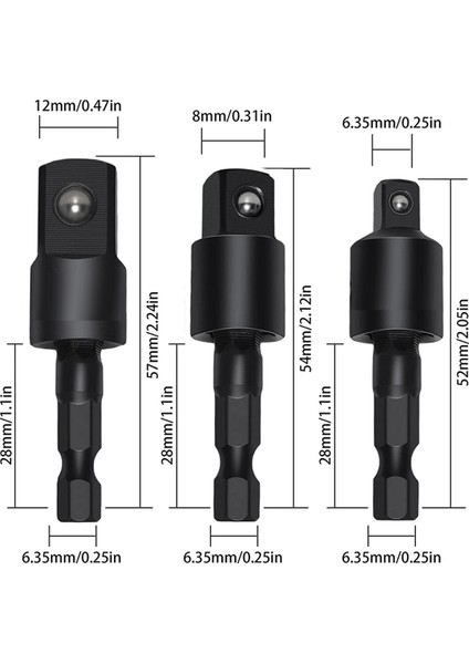 Dik Açılı Matkap Adaptörü, 4'ü 1 Arada Darbeli Matkap Ucu Uzatması, 360° Döndürülebilir 1/4 3/8 1/2ın Darbe Sınıfı Soket Adaptör Seti (Yurt Dışından) fırsatları