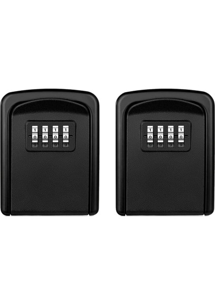 2x Tuş Kilidi Kutusu Duvara Monte 4 Haneli Şifreli Kilit Kutusu Ev Anahtarı Hava Koşullarına Dayanıklı Güvenlik Anahtarı Depolama Kilit Kutusu Siyah (Yurt Dışından)