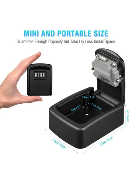2x Tuş Kilidi Kutusu Duvara Monte 4 Haneli Şifreli Kilit Kutusu Ev Anahtarı Hava Koşullarına Dayanıklı Güvenlik Anahtarı Depolama Kilit Kutusu Siyah (Yurt Dışından) fiyatları