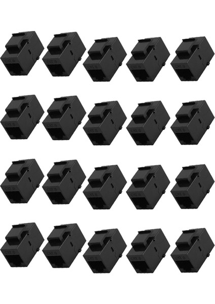 20 Adet RJ45 Konektörü Keystone Jack Cat6 Uzatma Çoğaltıcı Ethernet Ağı Lan Cat 6 Çoğaltıcı Jaklar Uzatma Adaptörü, Siyah (Yurt Dışından)