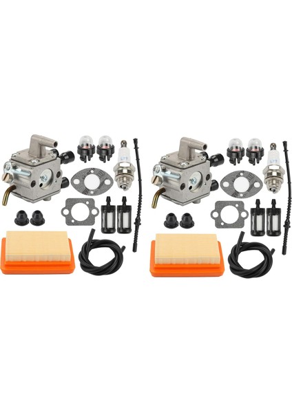 2x Karbüratör Hava Filtresi Ampul Yakıt Yeniden Güçlendirme Kiti Fit Stihl FS120 FS200 FS250 FS300 FS350 FR450 Ot Biçme Makinesi (Yurt Dışından)