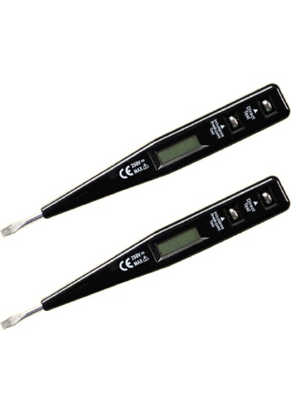 2x Dijital Test Kalemi Tornavida Probu Işık Gerilim Test Cihazı Dedektörü Ac/dc 12-220 V Elektrik Test Kalemi Voltmetre, Siyah (Yurt Dışından)