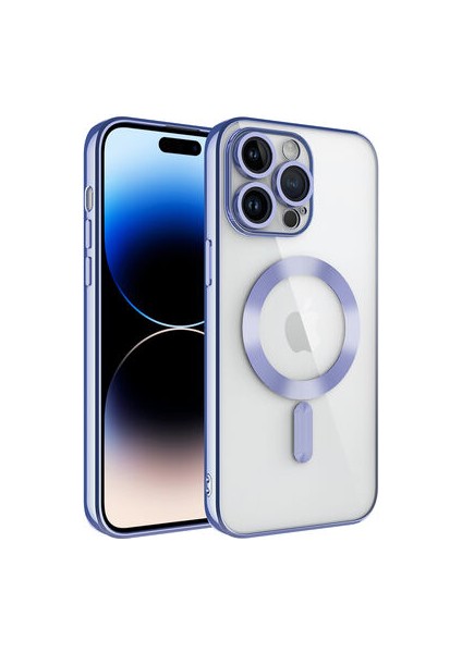 iPhone 14 Pro Max Kılıf Kamera Korumalı ve Magsafe Halkalı Shiny Premium Parlak Silikon Kapak