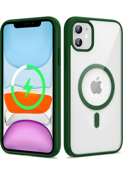 iPhone 11 Kılıf Renkli Magsafe Özellikli Nabia Silikon Kapak