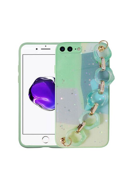 iPhone 8 Plus Kılıf Sert Yapılı Elcikli Ayaba Silikon Kılıf