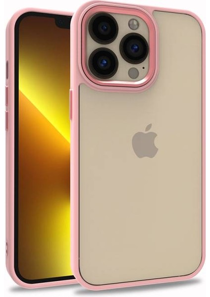 iPhone 13 Pro Kılıf Arkası Şeffaf Kenarları Renkli Bergen Kapak