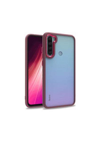 Redmi Note 8 Kılıf Arkası Şeffaf Kenarları Renkli Bergen Kapak