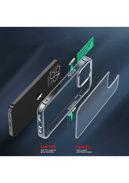 iPhone 14 Pro Max Kılıf Şeffaf Sert Lejion Premium Kapak