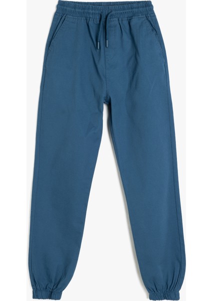 Beli Bağlamalı Cep Detaylı Pamuklu Jogger Pantolon