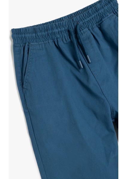 Beli Bağlamalı Cep Detaylı Pamuklu Jogger Pantolon